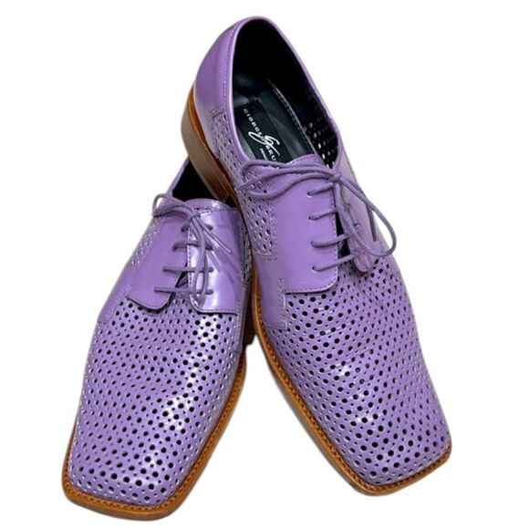 GIORGIO BRUTINI Lilac Perforated Dress Shoes 10.5 B23B - Picture 1 of 11